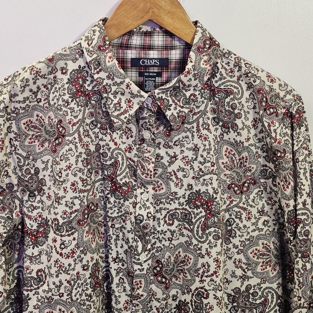 Women's Paisley Plaid Floral Cotton Button Shirt XXL Western Country Breathable